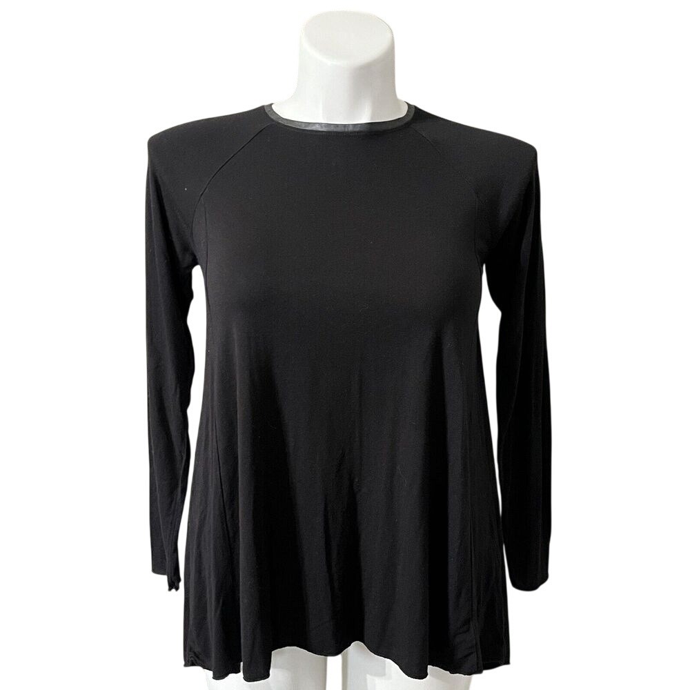 Zara Knit Long Sleeve Lightweight Sweater Womens Size Small Med Black‎